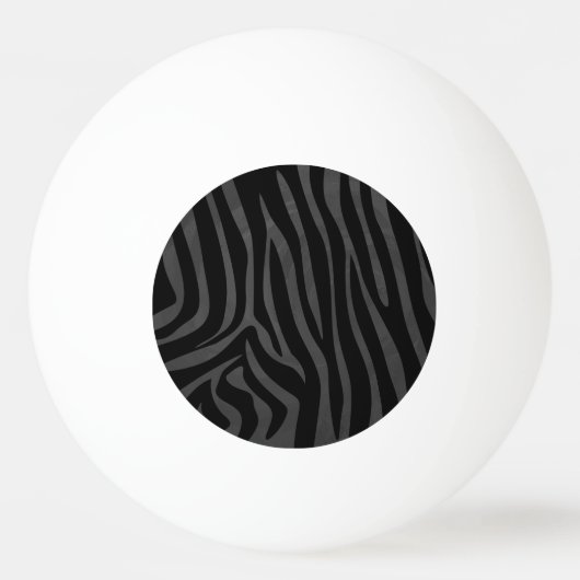 Zebra, zwart en grijs afdrukken pingpongbal (Voorkant)