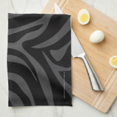 Zebra, zwart en grijs afdrukken theedoek (Quarter Fold)
