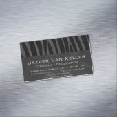 Zebra, zwart en grijs afdrukken visitekaartje magneet (Voorbeeld)