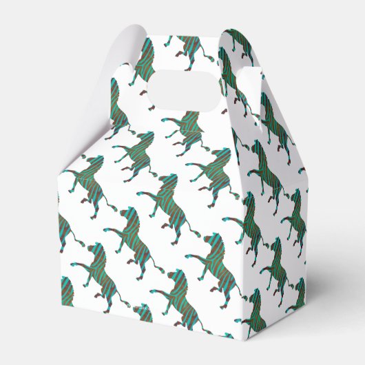 Zebra, zwart en groen afdrukken bedankdoosjes (Achterkant)