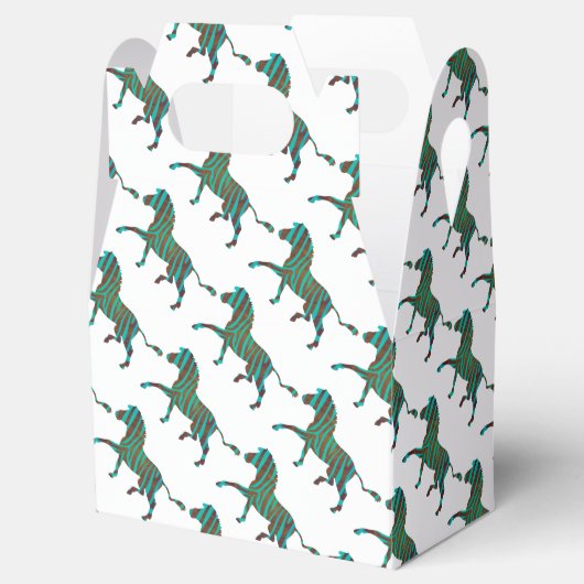 Zebra, zwart en groen afdrukken bedankdoosjes (Geopend)