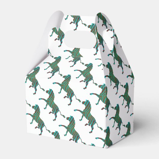 Zebra, zwart en groen afdrukken bedankdoosjes (Voorkant Zijde)