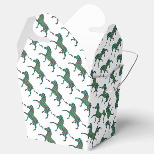 Zebra, zwart en groen afdrukken bedankdoosjes (Geopend)