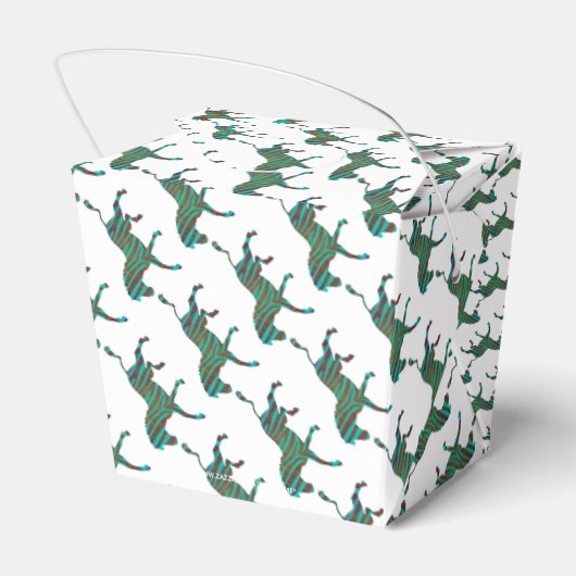 Zebra, zwart en groen afdrukken bedankdoosjes (Achterkant)