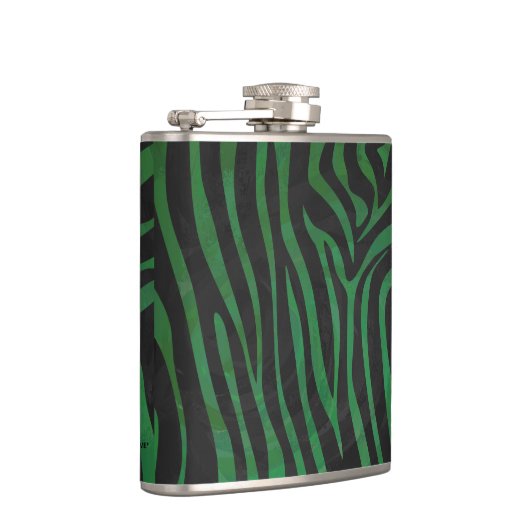 Zebra, zwart en groen afdrukken heupfles (Rechts)