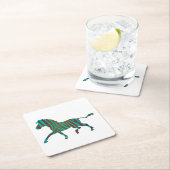 Zebra, zwart en groen afdrukken kartonnen onderzetters (Insitu)