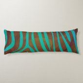 Zebra, zwart en groen afdrukken lichaamskussen (Achterkant)