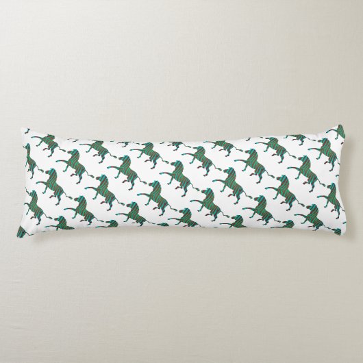 Zebra, zwart en groen afdrukken lichaamskussen (Voorkant)