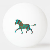 Zebra, zwart en groen afdrukken pingpongbal (Achterkant)