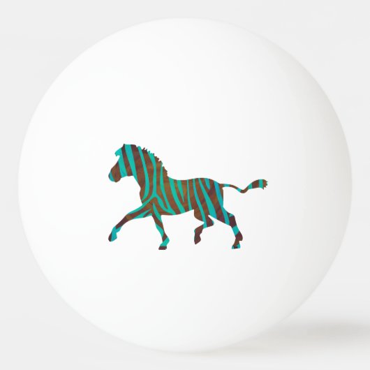 Zebra, zwart en groen afdrukken pingpongbal (Achterkant)