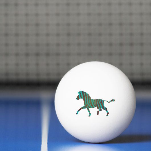 Zebra, zwart en groen afdrukken pingpongbal (Net)
