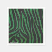 Zebra, zwart en groen afdrukken servet (Voorkant)