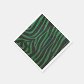 Zebra, zwart en groen afdrukken servet (Hoek)