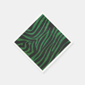 Zebra, zwart en groen afdrukken servetten (Hoek)