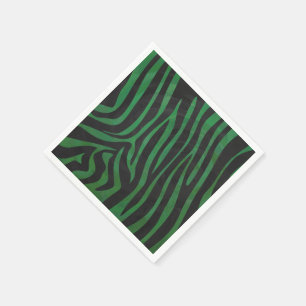 Zebra, zwart en groen afdrukken servetten