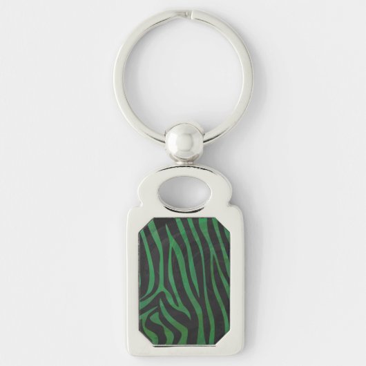 Zebra, zwart en groen afdrukken sleutelhanger (Voorkant)