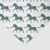 Zebra, zwart en groen afdrukken tissuepapier (Detail)