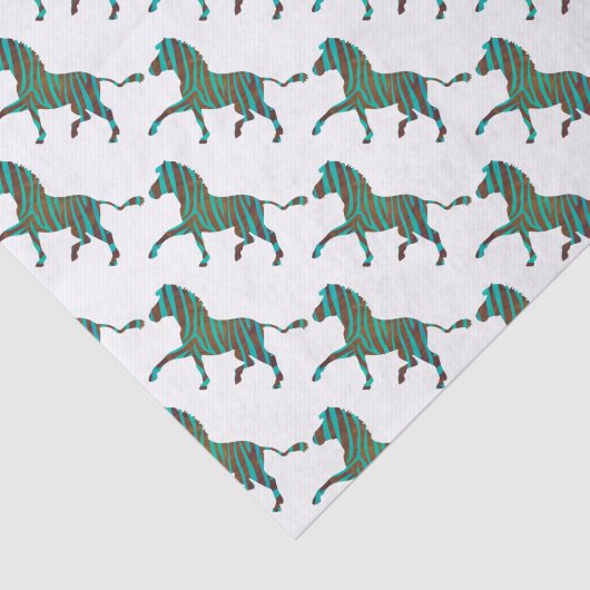 Zebra, zwart en groen afdrukken tissuepapier (Detail)