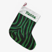 Zebra zwart en groen grote kerstsok (Voorkant (Hangend))