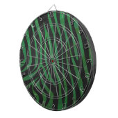Zebra zwart en groene print dartbord (Voorkant Rechts)