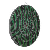 Zebra zwart en groene print dartbord (Voorkant Links)