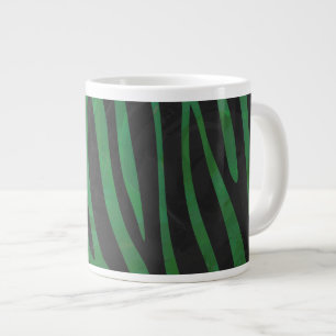 Zebra zwart en groene print grote koffiekop