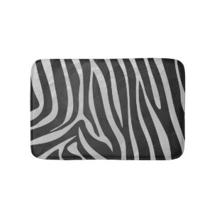 Zebra, zwart en licht grijs afdrukken badmat