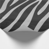 Zebra, zwart en licht grijs afdrukken cadeaupapier (Hoek)