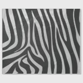 Zebra, zwart en licht grijs afdrukken cadeaupapier (Vlak)
