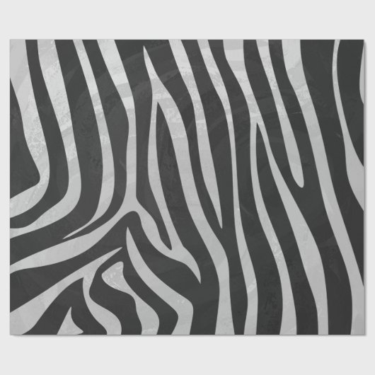 Zebra, zwart en licht grijs afdrukken cadeaupapier (Vlak)