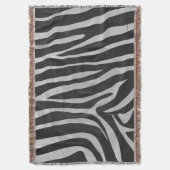 Zebra, zwart en licht grijs afdrukken deken (Voorkant Verticaal)