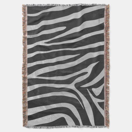 Zebra, zwart en licht grijs afdrukken deken (Voorkant Verticaal)