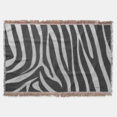 Zebra, zwart en licht grijs afdrukken deken (Voorkant)