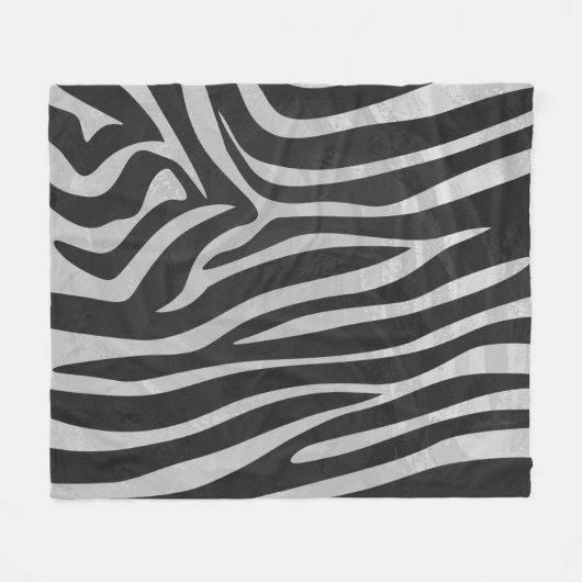 Zebra, zwart en licht grijs afdrukken fleece deken (Voorkant (Horizontaal))