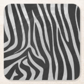 Zebra, zwart en licht grijs afdrukken kartonnen onderzetters (Voorkant)