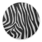 Zebra, zwart en licht grijs afdrukken keramische knop (Voorkant)