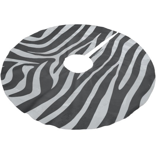 Zebra, zwart en licht grijs afdrukken kerstboom rok (Gekanteld)