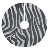 Zebra, zwart en licht grijs afdrukken kerstboom rok (Voorkant)