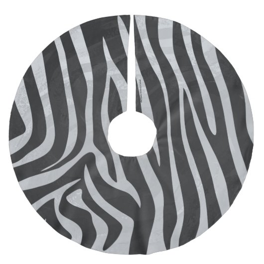 Zebra, zwart en licht grijs afdrukken kerstboom rok (Voorkant)