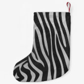 Zebra, zwart en licht grijs afdrukken kleine kerstsok (Achterkant)