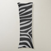 Zebra, zwart en licht grijs afdrukken lichaamskussen (Voorkant Verticaal)