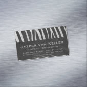 Zebra, zwart en licht grijs afdrukken magnetisch visitekaartje (Voorbeeld)