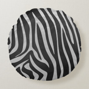 Zebra, zwart en licht grijs afdrukken rond kussen
