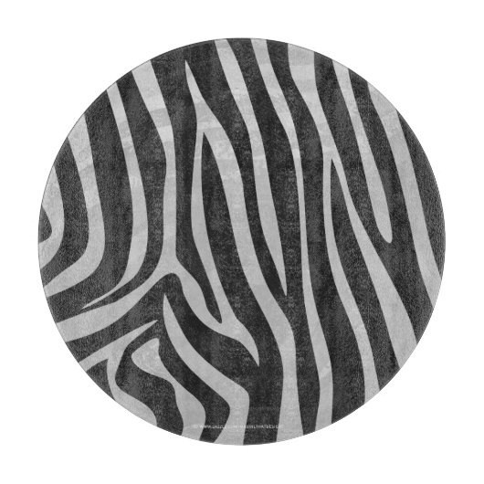 Zebra, zwart en licht grijs afdrukken snijplank (Voorkant)