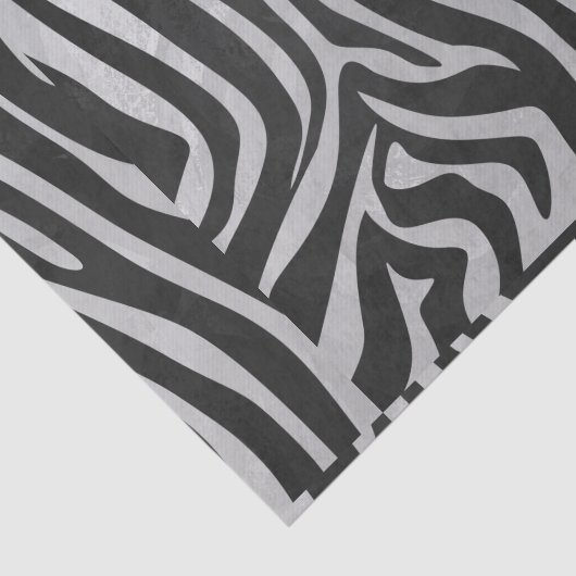 Zebra, zwart en licht grijs afdrukken tissuepapier (Detail)