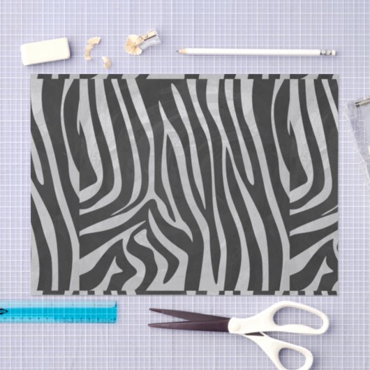 Zebra, zwart en licht grijs afdrukken tissuepapier (Craft)