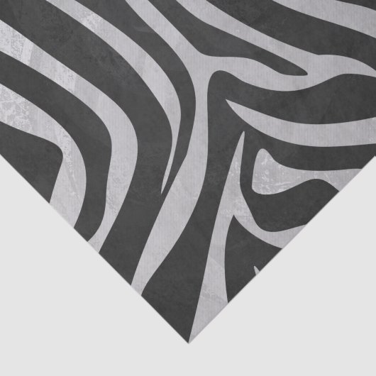 Zebra, zwart en licht grijs afdrukken tissuepapier (Detail)