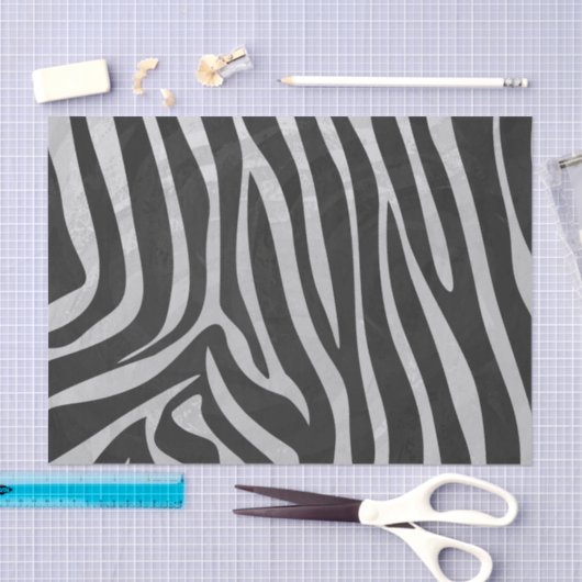 Zebra, zwart en licht grijs afdrukken tissuepapier (Craft)