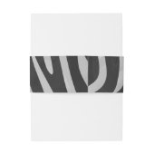 Zebra, zwart en licht grijs afdrukken uitnodigingen wikkel (Achterkant Voorbeeld)