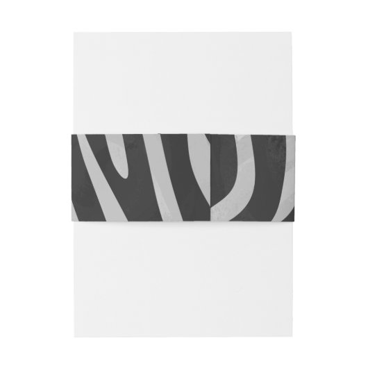 Zebra, zwart en licht grijs afdrukken uitnodigingen wikkel (Achterkant Voorbeeld)